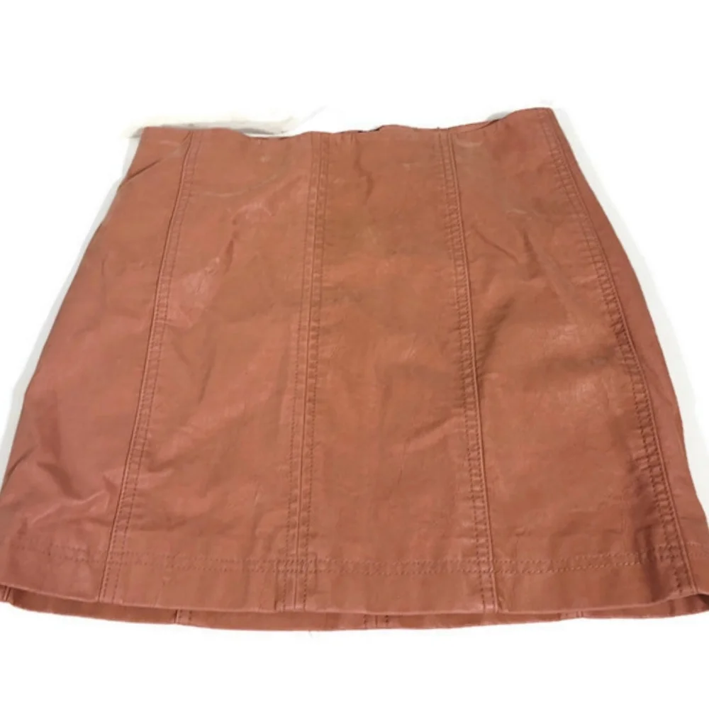 Free People Dark Rose Pink Modern Femme Vegan Suede Mini Pencil Skirt Size 4 - Picture 9 of 12